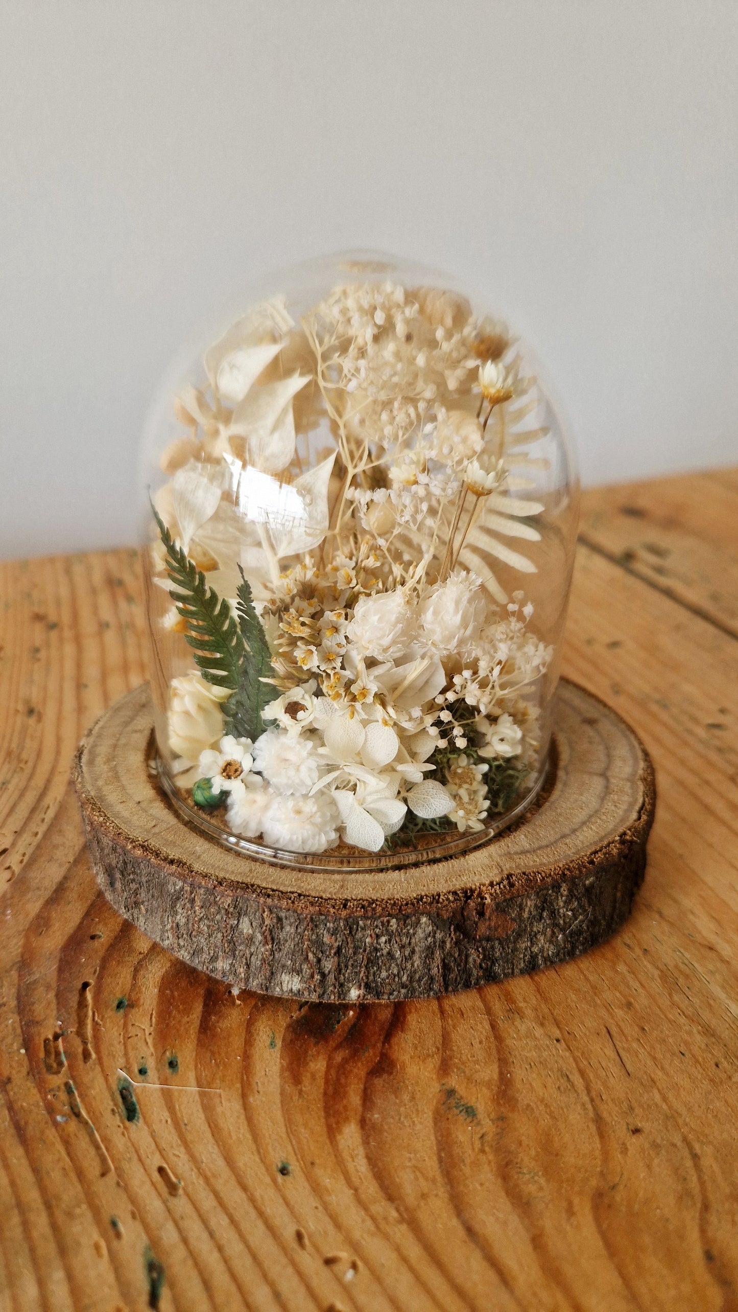 Cloche fleurie rondin de bois / 3