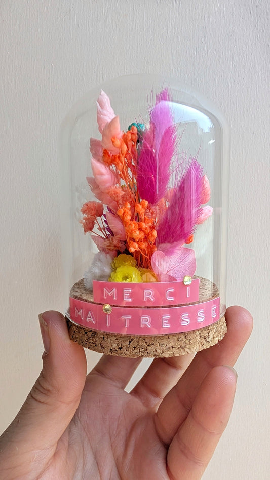 Petite cloche fleurie personnalisable – Cadeau pour maîtresse, ATSEM ou nounou