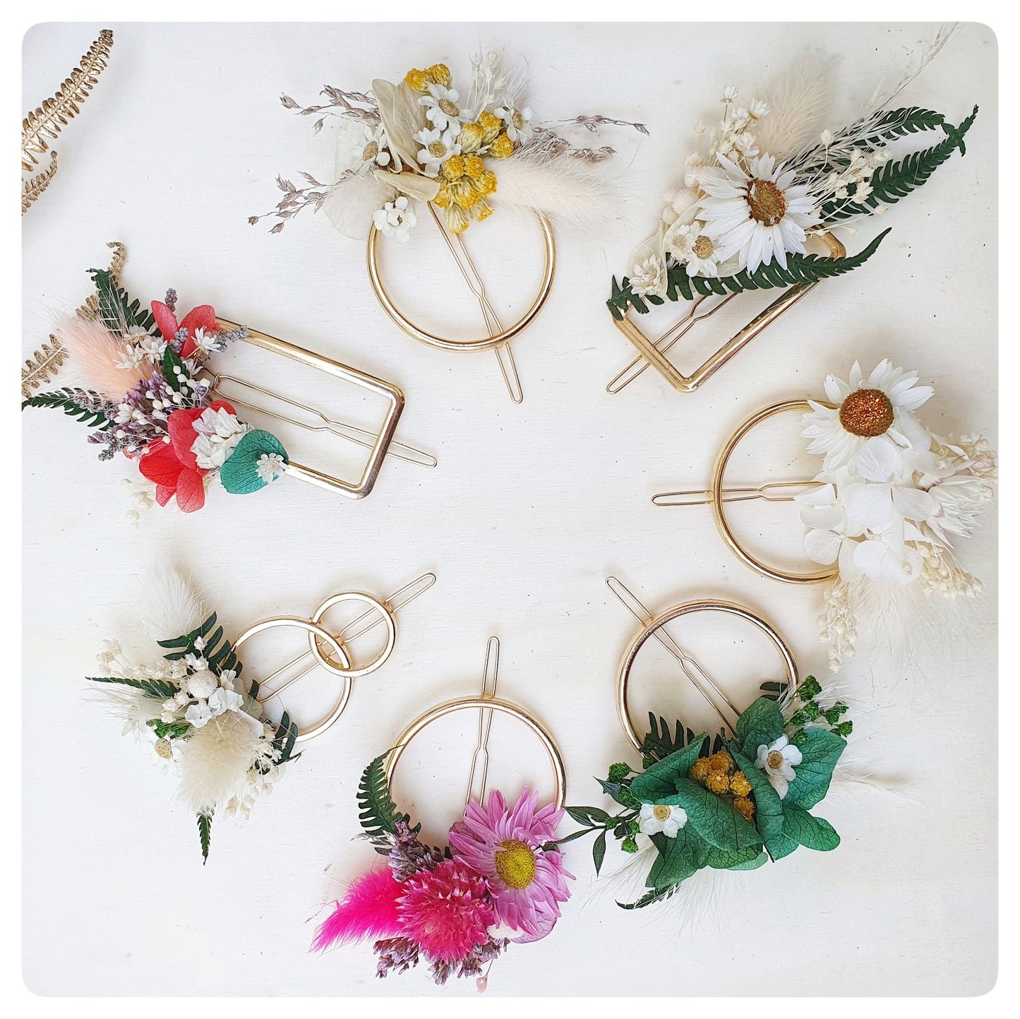 Barrette florale  | Ronde