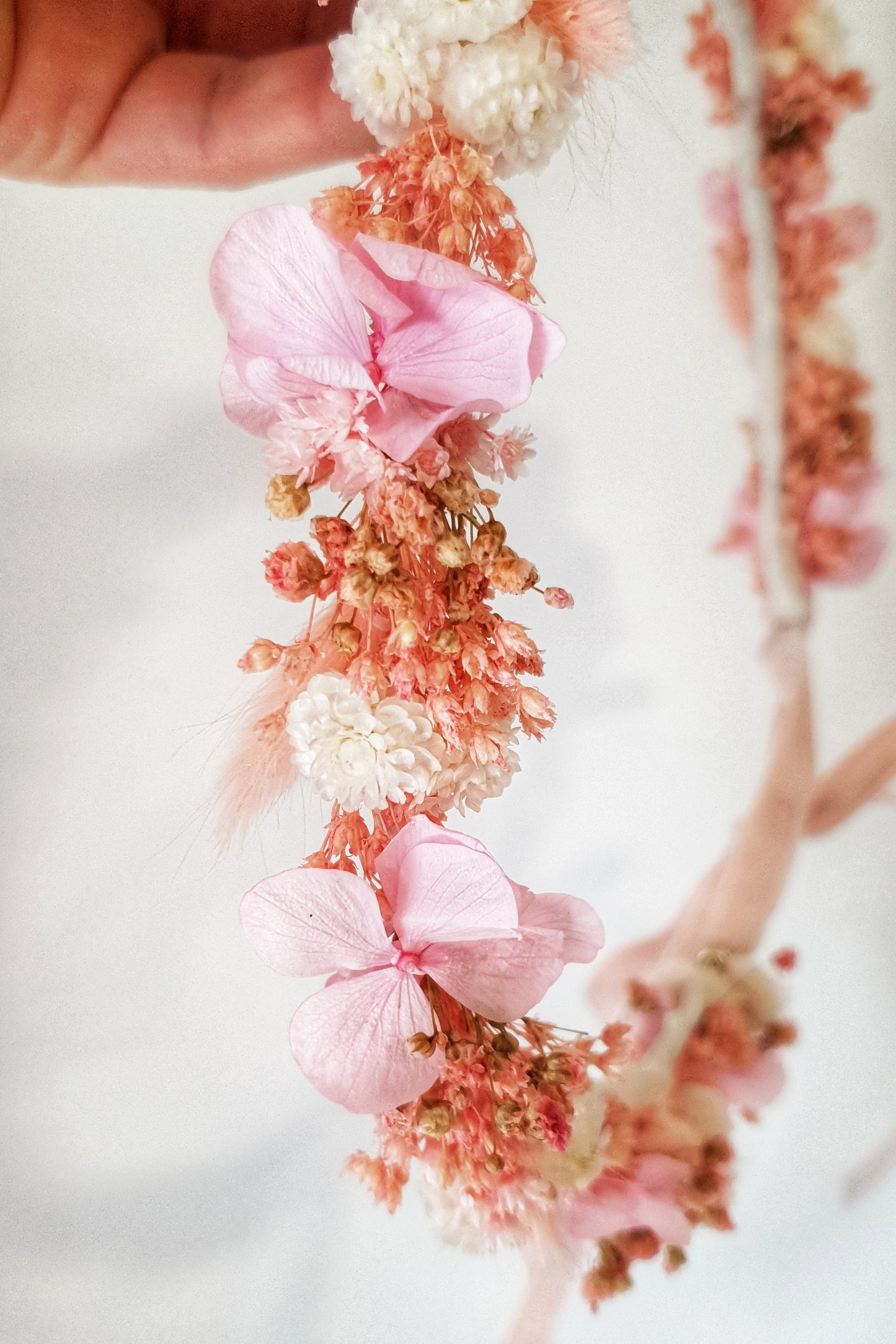 Couronne cheveux | rose & blanc