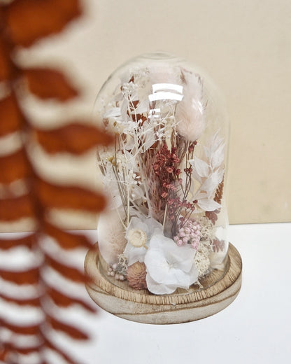 Cloche fleurie personnalisable - fleurs séchées & stabilisées
