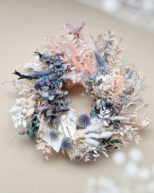 Couronne de fleurs XL - Tons pastels