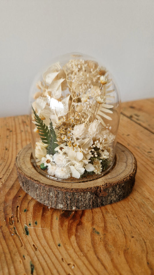 Cloche fleurie rondin de bois / 3