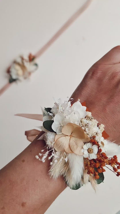Bracelet ruban Fleuri  - Personnalisable